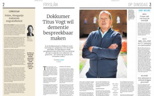 Dokkumer Titus Vogt wil dementie bespreekbaar maken
